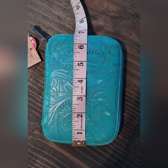 Justin Boots Teal Leather Jewelry Organizer - Picture 4 of 7